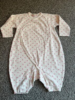 Bonpoint Girls White & Pink Floral Sleep Sack Pajamas